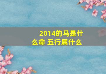 2014的马是什么命 五行属什么